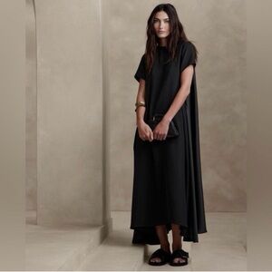 Banana Republic Aurelia Crepe & Satin Maxi Dress, Size XL